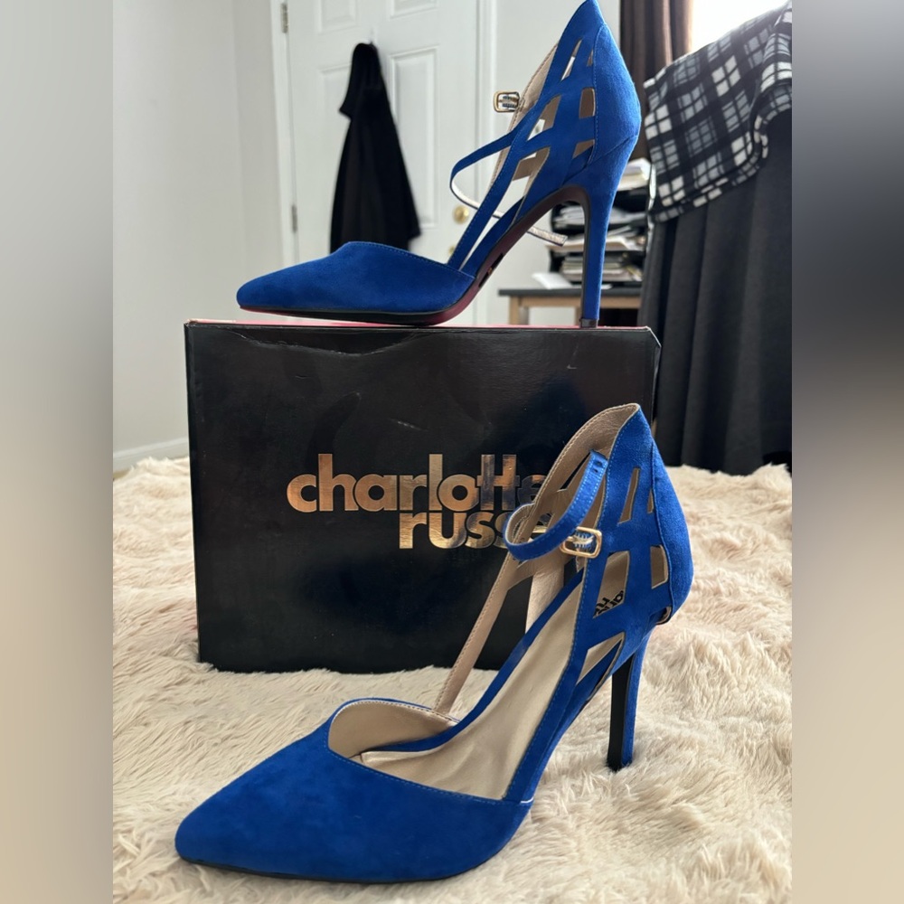 Charlotte Russe Potion-134 Cobalt Blue Suede Women’s Size 10